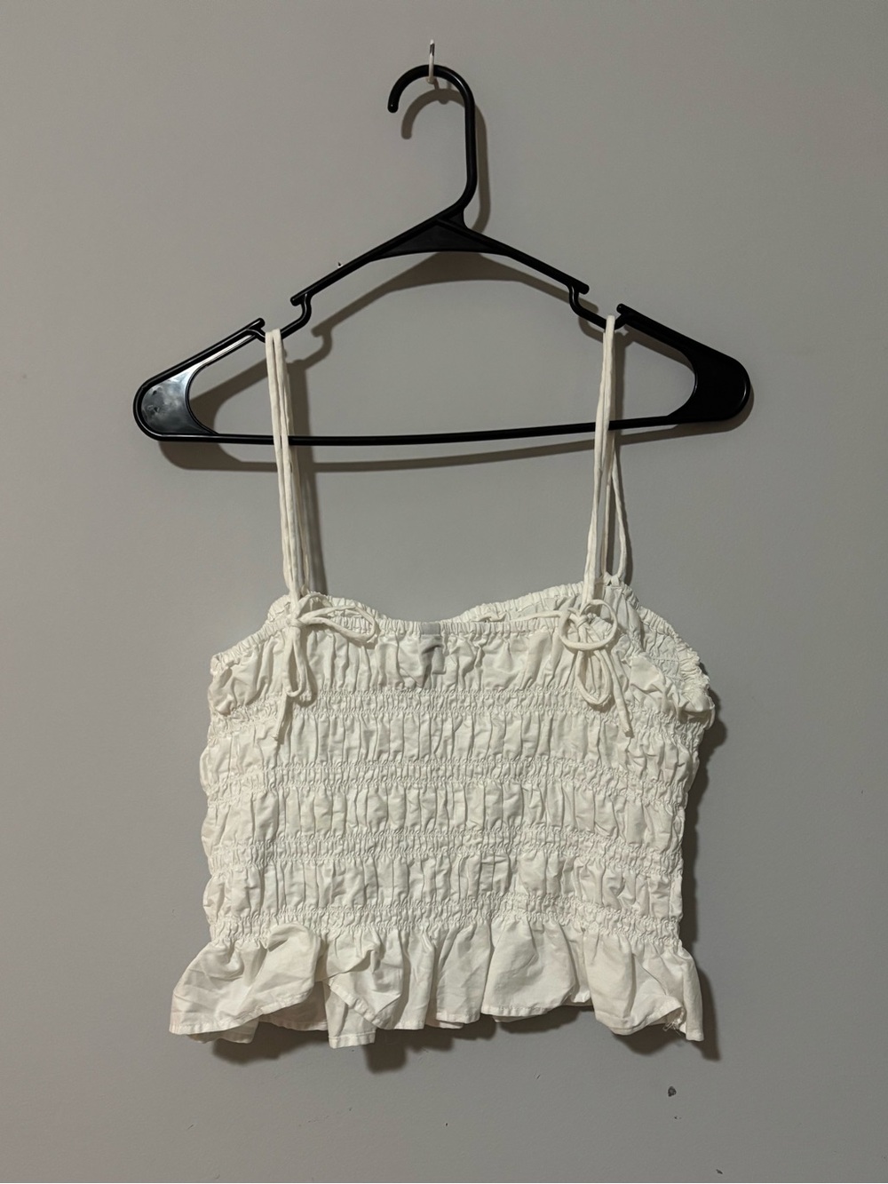 H&M White Smocked Ruffle Cami - Picture 2 of 2
